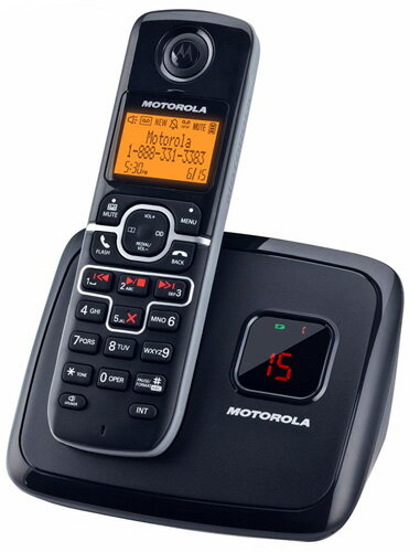 Motorola モトローラデジタルコードレスフォン盗聴がされ難くクリアな音声通話が可能なDECT6.0採用 ハンズフリーで通話が可能デジタル留守番電話機能付き電話機 ブラック プリズムフォルムデザインワイヤレスフォンTriangular prism Cordless Telephone