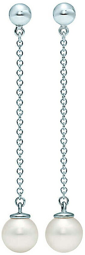 Tiffany&Co. ティファニーパールドロップピアスフレッシュウォーターパールシルバーアクセサリースターリングシルバーチェーンスイングピアス PIERCESOriginal designs copyrighted by Elsa Perettiジーグフェルドコレクション