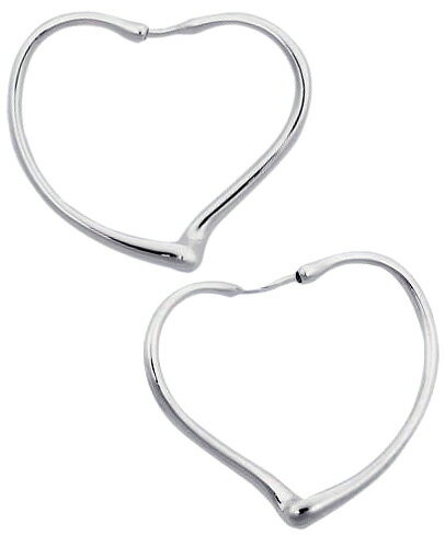 Tiffany Co. ティファニーオープンハートフープピアス ミディアムエルサペレッティ スターリング シルバー925OPEN HEART HOOP pierced earring MOriginal designs copyrighted by Elsa Peretti