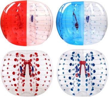 体育館や公園の広場で被って円を描いて相撲の様にぶつかり合ったりサーカーやラグビーボールを取り合ったりしたら楽しいよエアークッションボールぶつかった衝撃を吸収するバンパースーツ両肩にショルダーストラップで背負ってハンドルを握るだけ