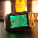 楽天kaminorth未来系LED腕時計メンズ レディース ユニセックスウォッチイコライザーウォッチ アルミストラップベルトLEDライトガイドがビートを刻むように点灯ブルー アンバー レッドブルー グリーンLCD