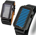 未来系LED腕時計 メンズウォッチレディースデジタルウォッチボルテックス 時計の概念をリセットしたLCDディスプレイブラックフレーム ブルーLED ホワイトLED ユニセックス