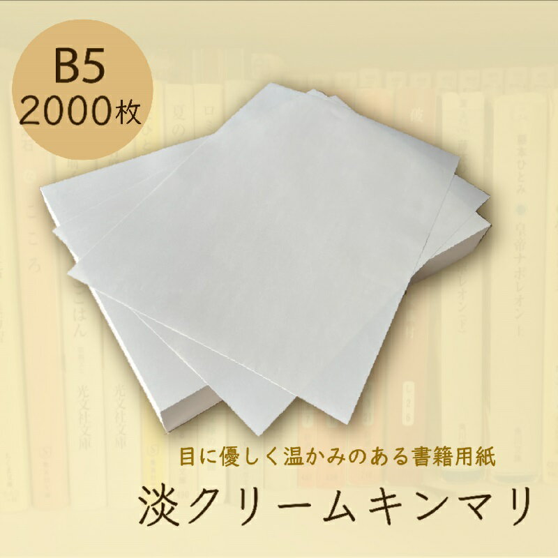 5月最大350円OFFクーポン 淡クリームキンマリ B5 2000枚 72.5kg クリーム色 書籍用紙 コピー用紙 印刷 上質紙 文庫 小説 楽譜 論文 原稿用紙 同人誌 製本 北越紀州製紙 北越コーポレーション