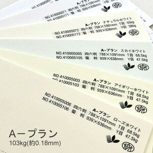 5月最大1,000円OFFクーポン 【特殊紙】A−プラン 103kg(0.18mm)選べる6色【ファンシーペーパー 印刷用紙 平らな紙 ラフ肌 サラサラ 嵩高】