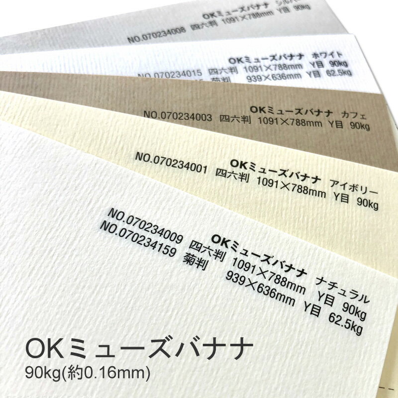 2月最大350円OFFクーポン 【特殊紙】OKミューズバナナ 90kg(0.16mm) A4 50枚選べる5色【ファンシーペーパー 印刷用紙 ライン模様】