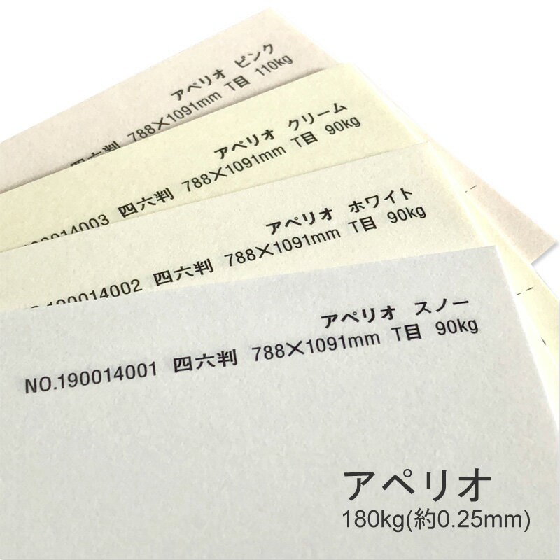 【特殊紙】アペリオ 180kg(0.25mm) B5 50枚選べる4色【ファンシーペーパー 印刷用紙】