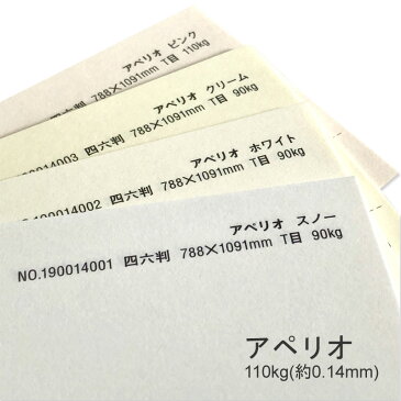 【特殊紙】アペリオ 110kg(0.14mm) B5 50枚選べる4色【ファンシーペーパー 印刷用紙】