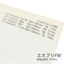 製品仕様 商品名 エスプリFM&#8195;&lt;90kg&gt; メーカー名 日本製紙 サイズ展開 全4サイズ展開 プルダウンにてお選びください。 ・A3(420mmx297mm) ・A4(297mmx210mm) ・B4(364mmx257mm) ・B5(257mmx182mm) 厚さ 90kg(約0.11mm) 商品説明 上質紙ベースのキャストコート紙 上質紙をベースとしたキャストコート紙で製袋用として強靭な紙力と抜群の加工適正があります。 表面は光沢のあるキャストコートで、裏面は上質紙となっています。 ショッピングバックや高級包装紙、書籍カバーとしても使用される上質ベースのオールマイティなキャストコート紙です。 印刷適正 インクジェットプリンタ：X インクの吸収が悪いのでおすすめできません。 レーザープリンタ：〇 トナーの乗りも良く印刷可能です。 ご注意事項 特殊紙・ファンシーペーパーは、基本的にインクジェットプリンタやレーザープリンタ出力を想定した設計はされていません。 ただし、それぞれのプリンタで出力できる紙があります。 プリンタの機種やインクの量、紙厚、連続給紙枚数、温度・湿度等の室内環境など、いろんな条件の組み合わせで、うまく出力できない場合があります。 あくまでも目安としてお考えいただき、ご使用の際は必ずテストプリントを行い、ご自身の責任の範囲でご利用いただけますようお願い申し上げます。