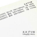 4月最大1,000円OFFクーポン 【特殊紙】エスプリW 135kg(0.14mm)【両面キャストコート ツルツル】
