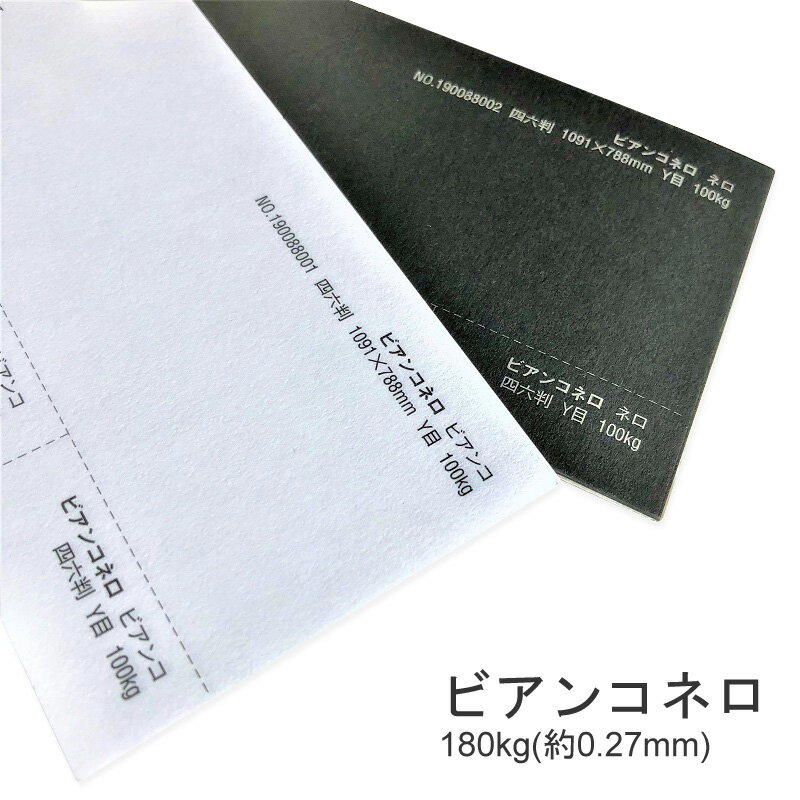 セール限定ポイント5倍 【特殊紙】ビアンコネロF 180kg(0.27mm)　選べる2色【ファンシーペーパー 印刷用紙 黒い紙】