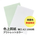 5月最大350円OFFクーポン 色上質紙 薄口 A3 1000枚 アウトレットカラー 【カラーペーパー 印刷 用紙 プリンタ用紙 カラーコピー用紙 色画用紙 インクジェット レーザープリンター カラー 上質紙 廃番色】