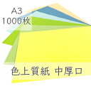 4月最大350円OFFクーポン 【選べる23色】 色上質紙 中厚口 A3 1000枚 厚紙 色画用紙 画用紙 カラー コピー用紙 メニュー表 スタンプ ポイント カード 台紙 スクラップブッキング タグ ハンドメイド インクジェット対応