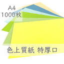 4月最大350円OFFクーポン 【選べる23色】 色上質紙 特厚口 A4 1000枚 厚紙 色画用紙 画用紙 カラー コピー用紙 メニュー表 スタンプ ポイント カード 台紙 スクラップブッキング タグ ハンドメイド インクジェット対応