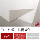 コートボール紙 #9 A4/500枚 0.6mm厚 厚紙 大きな紙 台紙 工作 カルトナージュ ボール紙 白厚紙