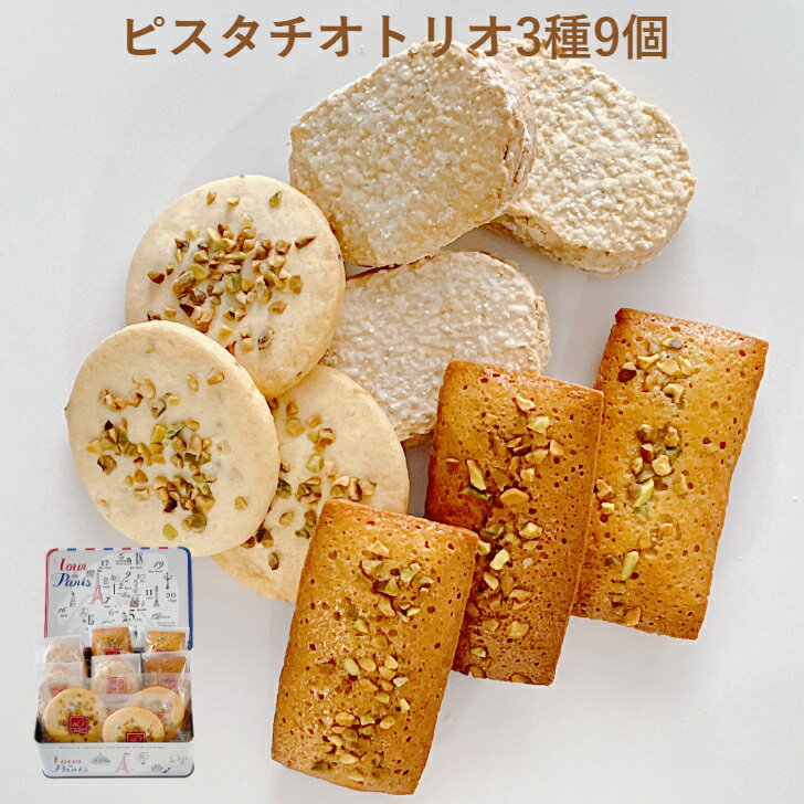 焼き菓子 詰め合わせ 9個 ピスタチオ フィナンシェ ダックワーズ クッキー お菓子 洋菓子 ギフト スイーツ 個包装 贈り物 ハロウィン お礼 お祝い プレゼント 誕生日 母の日 父の日 お中元 お歳暮 手作り 素材 【ピスタチオトリオ3種9個詰合せ】