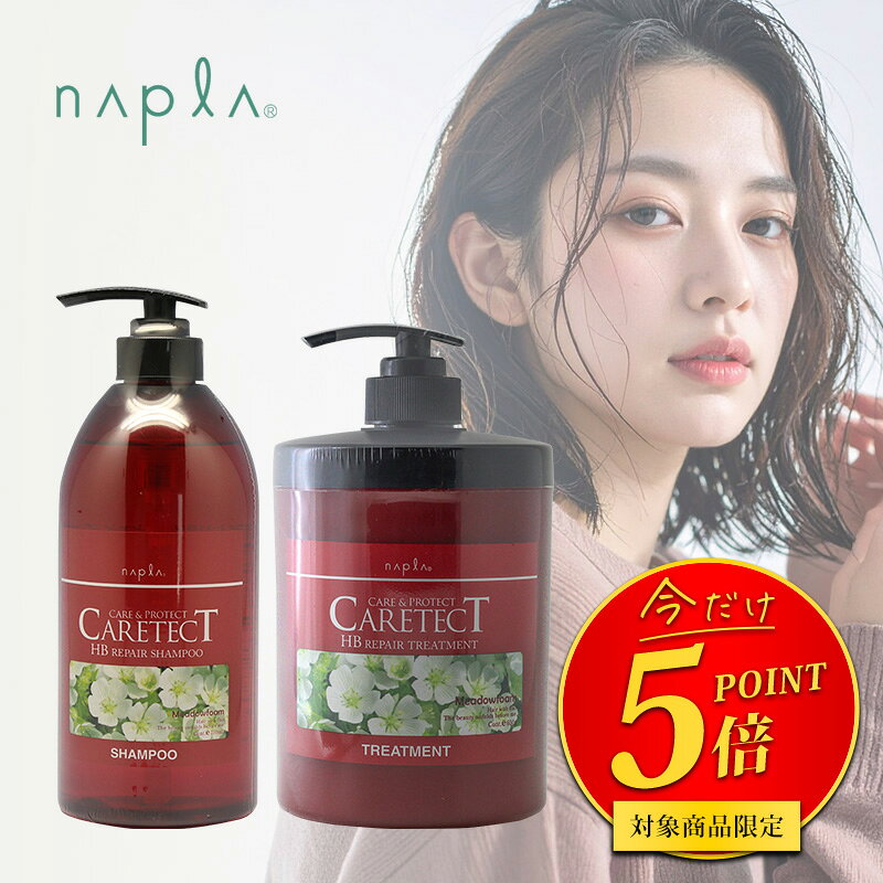 【ガチャで最大20%OFF】ナプラ ケアテクト HB リペア シャンプー 750ml 1本 HBリペアトリートメント 650g 1本 計2本ポンプセット|ナプラ ケアテクトhb ケアテクト シャンプー トリートメント ケアテクトHB リペア 計2本ポンプセット napla ポンプセット ノンシリコン