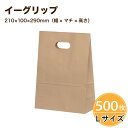 紙袋 角底袋 イーグリップ L 茶無地 500枚入 小判抜き パックタケヤマ 巾210×マチ100×高さ290mm テイクアウト お持ち帰り ペーパーバッグ プ...