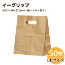 イーグリップ LL 茶無地 50枚入 角底袋 紙袋 小判抜き パックタケヤマ 巾230×マチ135×高さ270mm テイクアウト お持ち帰り ペーパーバッグ プレゼント ギフト ベーカリー お菓子 使い捨て ラッピング 雑貨 XZT52026