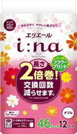 大王製紙　エリエール　イーナ　トイレット　プリント　12ロール　ダブル　6パック入り　まとめ買い　送料無料