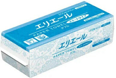 エリエール　ペーパータオル　スマートタイプ　ダブル　小判　400枚（200組）×42パック　まとめ買い　送料無料