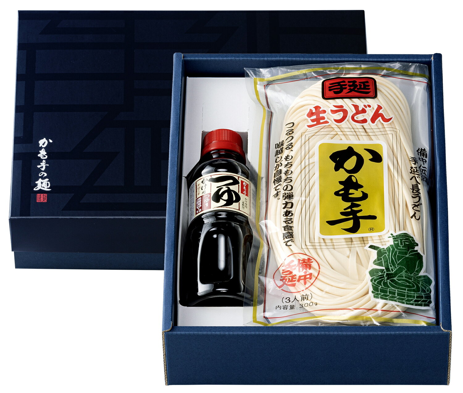 うどん（お中元向き） 【ポイント10倍】かも川 手延べ生うどん 麺つゆ付 うどん300g×3袋 かけつゆ300ml×1本 乾麺 300S-3 | うどん 饂飩 ウドン udon 手延べ 手延 手延べうどん 手延うどん 麺 めん 麺類 生麺 生めん 半生麺 半生めん 半生うどん 煮込み ギフト プレゼント 夏ギフト 御中元 お中元