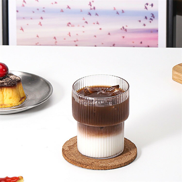 2個入 飲み物カップ デザインセンス ガラス コーヒーカップ カジュアル