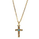 ハワイアンジュエリー クロス 十字架 ターコイズ ネックレス サージカル ステンレス