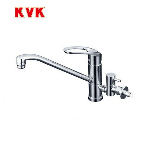 [KM5041CTTU]KVK キッチン水栓 流し台用シングルレバー式混合栓 回転分岐止水栓付 ワンホールタイプ 【..