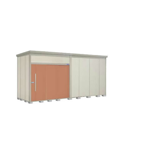 タクボ　物置Mr.トールマン ダンディ JNシリーズ背面棚タイプ屋根タイプ：結露減少型耐荷重タイプ：多雪型間口5079mm×奥行き1922mm×高さ2570mm面積9.76m2（2.96坪）床耐荷重5860kg基礎ブロック必要数（別途必要）:36付属品：アルミフック6個、アンカープレート、たて樋4本、梁下補強パネル、棚板扉開き方向変更可能・扉を右棟に付け替え可能・扉を追加し2ヶ所にすることも可能（別途料金・要納期確認）JN-SZ5019