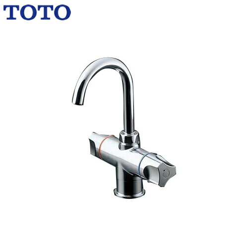乐天商城 - [TLS21-1E] TOTO 電気温水器部材 元止め式台付2ハンドル混合水栓 給水方向：壁・床 専用湯水混合水栓 電気温水器用 【送料無料】
