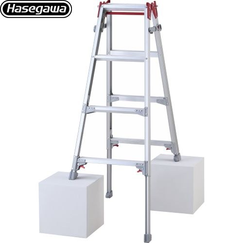 Ladders - [RYZ-12d] 長谷川工業 はしご・脚立 はしご兼用伸縮脚立 RYZ 4段 最大使用質量：100kg ワンタッチバー 【送料無料】【直送 代引・土日祝配送・時間指定 不可】