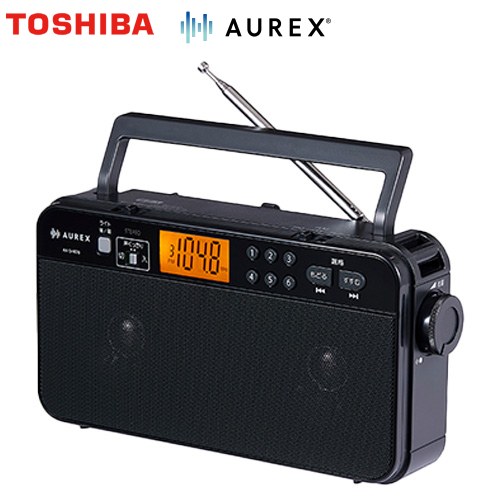 Rakuten - [AX-SHR70(K)] LEDライト付きホームラジオ AUREX 東芝 オーディオ 声くっきり機能 FMラジオ、AMラジオ ブラック 【送料無料】【メーカー直送品】【代引・日祝配送・時間指定 不可】