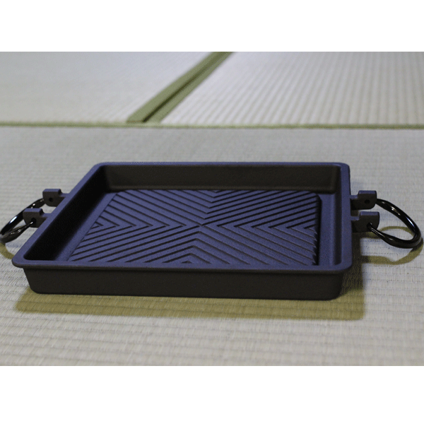 南部鉄器　焼肉プレート　角型　内径270mm　IH対応　バーベキュー　BBQ　アウトドア　キャンプ　鉄板　アウトドア　バーベキューグリル 鉄分補給　ソロキャン kana7-10002098 カナシチ 楽天市場店 サンプル画像2