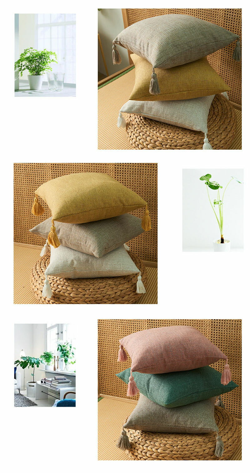 【早い者勝ち！先着10名様300円OFFクーポン】麻綿クッションカバー 45×45cm コット...