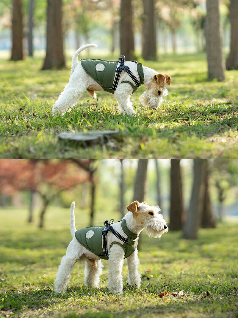 犬 小型犬 大型犬 犬用 服 冬 ジャンパー 犬の服 ジャケット コート ハーネス一体型 防寒 ドッグウェア S M L XL XXLサイズ ペット用 中型犬 撥水加工 洗え 防汚 ベスト 3