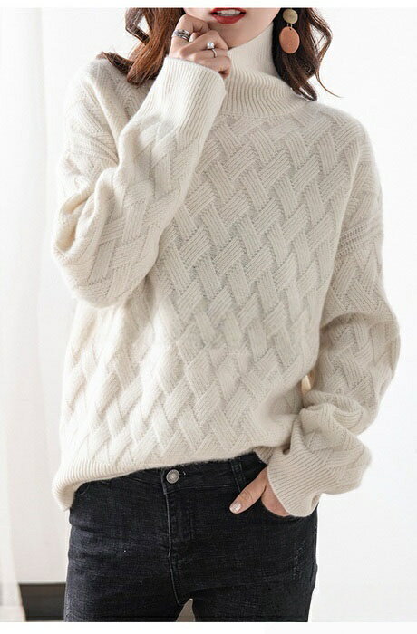 佳納　インテリア＆オフィスのニットトップス レディース 秋冬 40代 長袖セーター ハイネックセーター ゆったりプルオーバーニットインナー 無地ニットソー 30代50代 韓国風 オシャレ大人｜アングル2