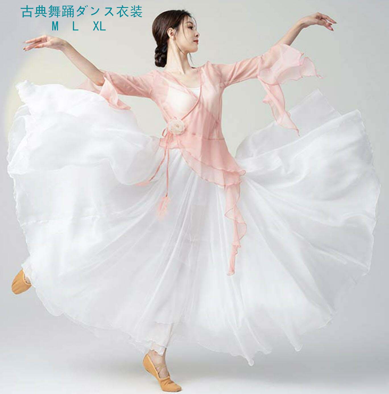 ンダンススカート 古典舞踊ダンス セットアップ シースルー 古典ダンス衣装 踊りやすい エレガント 社交ダンス 練習着 XL L M