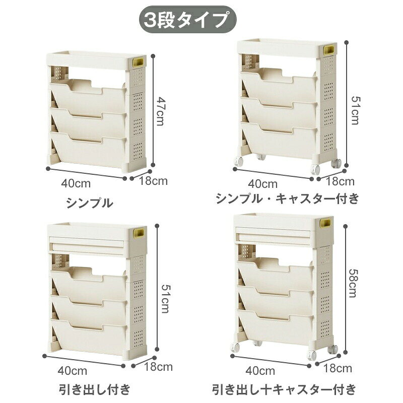 マガジンラック 収納ワゴン キャスター付き 5段 3段 デスク下本棚 多機能収納 ラック 引き出し付 側面穴ボード付 移動式収納 文房具収納 子供部屋 雑誌収 ファイル立て 本立 オフィス用 [2]