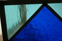 ステンドグラス パネル 住宅用 大きな正方形ダイヤ ブルー 18cm×18cm【ステンド 室内窓 壁埋め込み ひし形 青 小窓 明かり採り 新築 改築 新生活 リフォーム インテリア 建材パーツ 空間アクセント 室内装飾 壁装飾】 3
