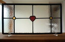 ステンドグラス パネル 住宅用 ハートとマル 50cm×25cm【ステンド 室内窓 小窓 可愛い 紫 黄色 ドア 明かり採り 新築 改築 新生活 リフォーム イ...
