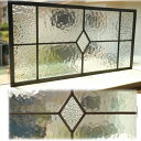 ステンドグラス パネル 住宅用 ダイヤ 横長方形 3種のクリア 50cm×25cm【ステンド 室内窓 壁埋め込み 小窓 カラーレス 明かり採り 新築 改築 新生...