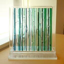 【訳あり】フュージングガラス 縦縞 グリーン 20cm×20cm 【ステンドグラス工房直販 ドア 扉 スクエア 明かり採り 壁埋め込み 小窓 新築 改築 新生活 リフォーム インテリア 建材パーツ 空間アクセント 室内装飾 壁装飾】