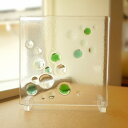 【訳あり】 フュージング ガラス玉 3種類のグリーンとクリア とろけ 17.5cm×17.5cm 【ステンドグラス工房直販 ドア 扉 スクエア 明かり採り 壁埋め込み 小窓 新築 改築 新生活 リフォーム インテリア 建材パーツ 空間アクセント 室内装飾 壁装飾】