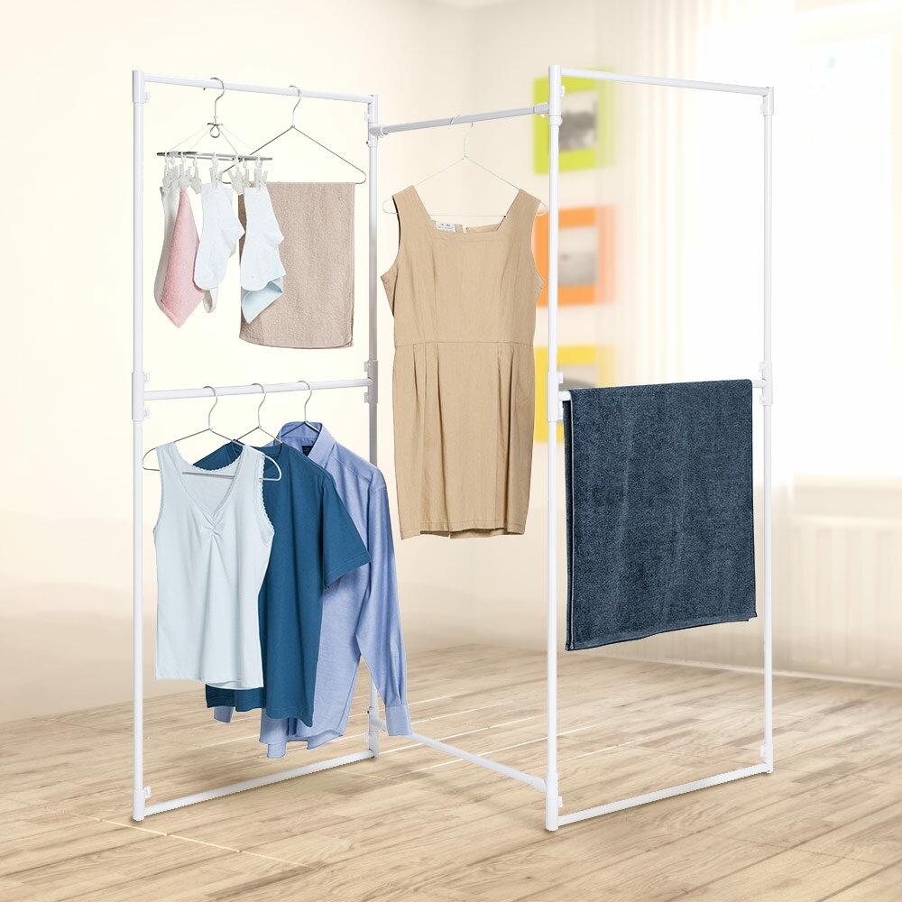 【ポイント5倍 3/20(金)00:00〜3/26(木)01:59まで】 セキスイ ランドリースタンド W | 部屋干し 室内干し 室内物干し 洗濯干し 物干しスタンド 洗濯物干し コンパクト 折りたたみ 物干し ハンガーラック 物干し台 ランドリーラック タオル干し 洗濯物