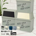 積み重ね ゴミ箱 ワイド 30L 同色 2個セット | ごみ箱 フタ付き ダストボックス キッチン 30l 角型 縦型 分別ゴミ箱 蓋付き ふた付き キャスター付き 30リットル フロントオープン ごみ 分別 蓋つき 横型 ブラ ごみばこ ふた キャスター くずかご ゴミ入れ くず入れ 屑入れ