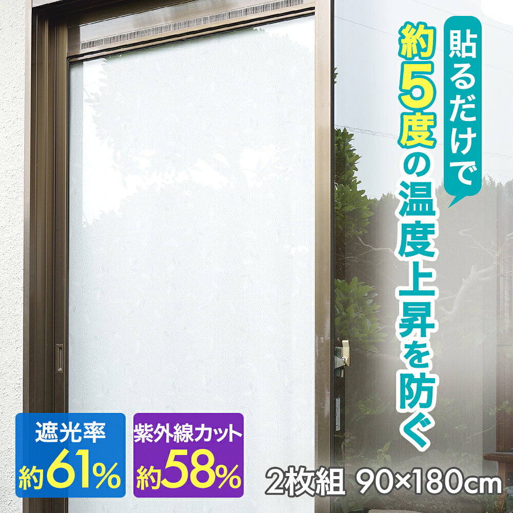 室内窓専用 窓に貼る 両面テープ 遮光 遮熱 メッシュ 2枚組 90×180cm | シェード 窓 紫外線 UV対策 ひよけ 日差し対策 uvカット 室内 uvカットフィルム サンシェード 日よけシート 目隠し 目かくし 省