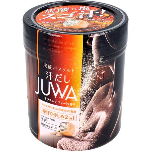 汗だし 入浴剤 JUWA 炭酸バスソルト シトラスジンジャーの香り 500g 発汗ひきしめのサムネイル