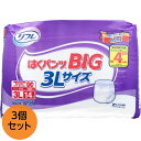 ■商品説明 ●LLサイズでは小さい方に！ゆとりのビッグサイズ！ ●おしっこ約4回分吸収。(※1回の排尿量150mLとして) ●ふんわり柔軟仕上げでお肌にやさしい。 ●モレにくい ・安心のおしっこ4回分吸収！ ・横モレ防止ギャザーが足まわりにフィットし、尿をせき止めます。 ●おなかゆったり ・お腹まわりにやさしくフィットしする。 ・やわらかギャザー採用で、体の大きい方でもゆったり。 ●介助があれば立てる・座れる方に。 ■商品詳細 個装サイズ：330X230X150mm 個装重量：約1095g 内容量：14枚入 製造国：アメリカ ブランド：株式会社リブドゥコーポレーション 【医療費控除対象品】 大人用紙おむつ 【適用対象】 ウエストサイズ：110cm〜140cm 【吸収回数の目安】 1回の排尿量150mLとして約4回分 【素材】 表面材・・・ポリオレフィン系不織布 吸収材・・・綿状パルプ、吸水紙、高分子吸水材 防水材・・・ポリオレフィン系フィルム 伸縮材・・・ポリウレタン糸 結合材・・・スチレン系エラストマーなど。【はき方】 ・「うしろ3L」と表示している方がうしろです。前後を確かめてください。 ・普通の下着と同じようにはいてください。 【とりかえ方】 ・使用後はそのまま脱ぐか、両サイドを下から破ってはずします。 【使用後の処理】 ・紙おむつに付着した大便は、トイレに始末してください。 ・汚れた部分を内側にして丸め、不衛生にならないように処理してください。 ・トイレに紙おむつを流さないでください。 ・使用後の紙おむつの廃棄方法は、お住まいの地域のルールに従ってください。 ・外出時に使った紙おむつは持ち帰りましょう。 【使用上の注意】 ・汚れた紙おむつは早くとりかえてください。 ・誤って口に入れたり、のどにつまらせることのないよう保管場所に注意し、使用後はすぐに処理してください。 【保管上の注意】 ・開封後は、ほこりや虫が入らないよう、衛生的に保管してください。 【注意】 ・紙おむつ、包装袋は、誤飲のおそれのある幼児、ご老人のお手元に届かないようご配慮ください。 ・紙おむつを火に近づけると引火のおそれがあります。 ・紙おむつや肌が汚れているとカブレの原因になるので、こまめに交換し、清潔にしてください。 ・紙おむつの中の高分子吸水材(乾燥時：粒状／吸収時：ゼリー状)が出て、肌に付着した場合は濡れタオルで拭き取ってください。 ・誤って紙おむつの一部を食べてしまった場合は、早急に最寄りの医師におみせください ・この製品は洗濯できません。誤って洗濯すると中身が他の衣類に付着します。その場合は、衣類を脱水してから、よくはたいてください。洗濯機の内部はよく拭き取った後、水で洗い流してください。 紙おむつが肌に合わない場合には、ご使用を中止し、医師にご相談ください。