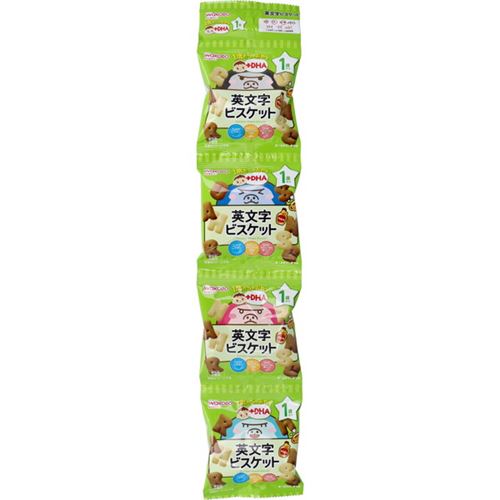和光堂 ベビーおやつ1才頃から+DHA 英文字ビスケット 14g×4袋