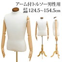 ■商品説明 アーム付きトルソー 男性用です。 ●バスト約94cm、ウエスト約75cm、ヒップ約92cm、肩幅約38cm（細身です） ●針は刺せません。 ●パンツ対応ではありません。 ●アームは関節を曲げることが出来ます。 ●指も曲がります。...